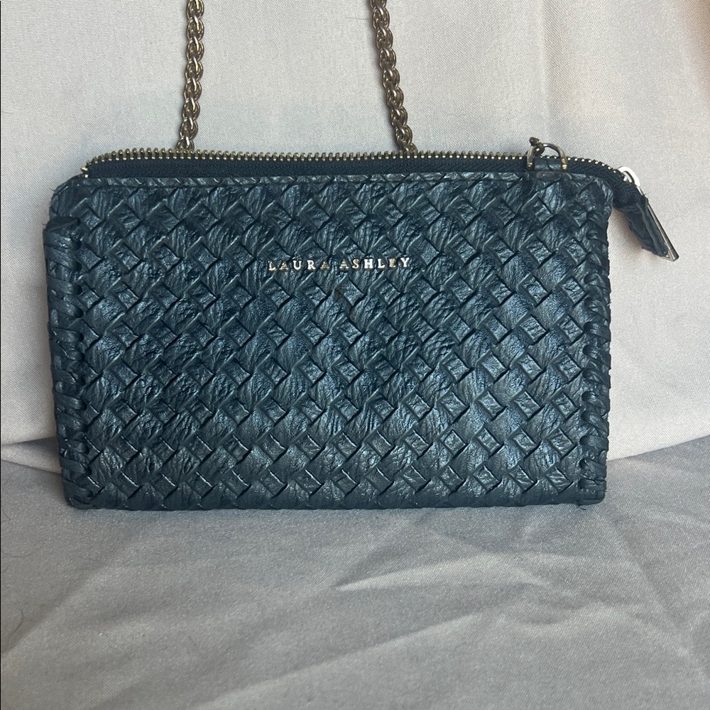 Laura Ashley Navy Woven Clutch